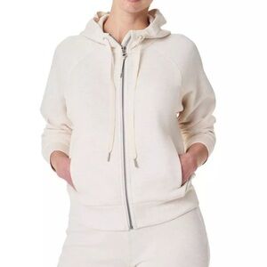 Spanx® Womens AirEssentials Full Zip Hoodie Oatmeal Heather NWOT Size 1X